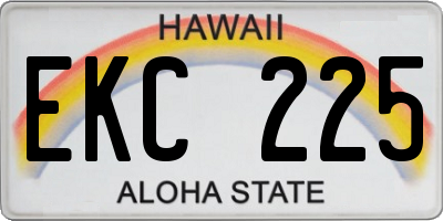 HI license plate EKC225