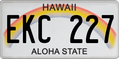 HI license plate EKC227