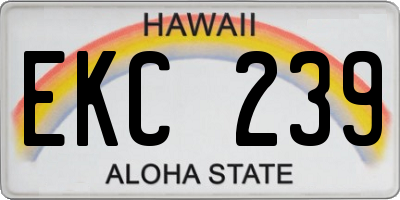 HI license plate EKC239