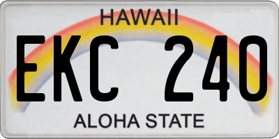 HI license plate EKC240