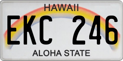 HI license plate EKC246