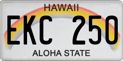 HI license plate EKC250