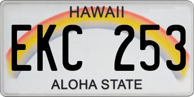HI license plate EKC253