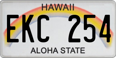 HI license plate EKC254