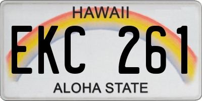 HI license plate EKC261