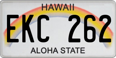 HI license plate EKC262