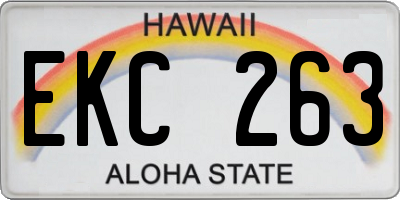 HI license plate EKC263