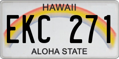 HI license plate EKC271