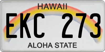 HI license plate EKC273