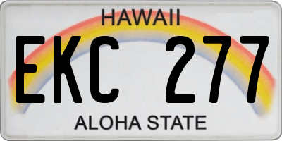 HI license plate EKC277