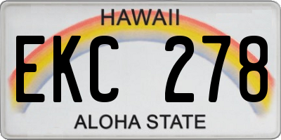 HI license plate EKC278