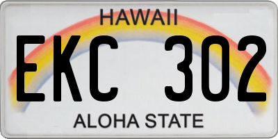 HI license plate EKC302