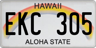 HI license plate EKC305