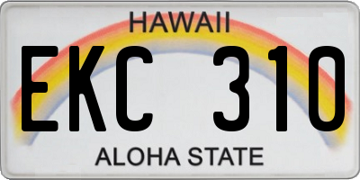 HI license plate EKC310