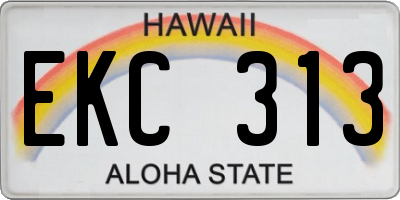 HI license plate EKC313