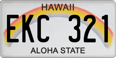 HI license plate EKC321