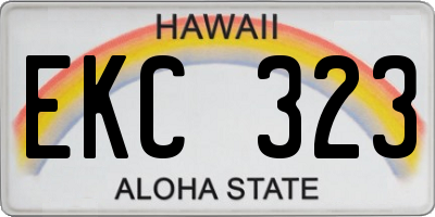 HI license plate EKC323