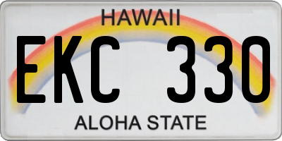 HI license plate EKC330