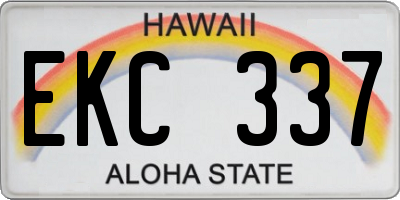 HI license plate EKC337