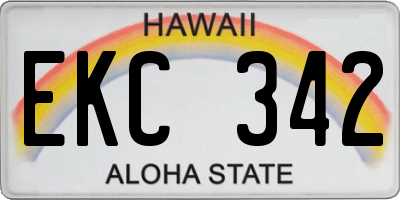HI license plate EKC342