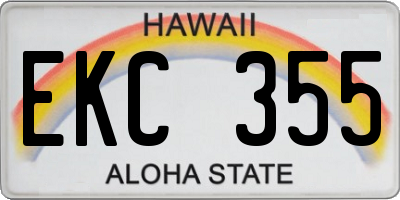 HI license plate EKC355