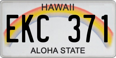 HI license plate EKC371