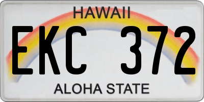 HI license plate EKC372