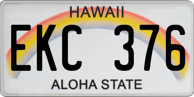 HI license plate EKC376