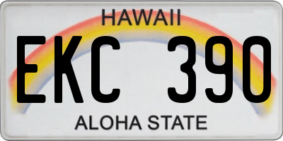 HI license plate EKC390