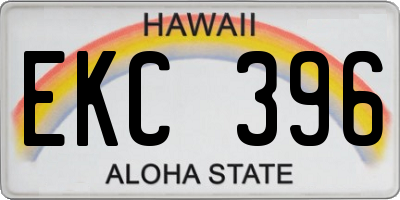 HI license plate EKC396