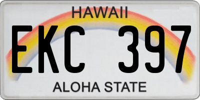 HI license plate EKC397