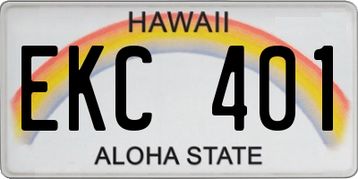 HI license plate EKC401