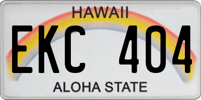 HI license plate EKC404