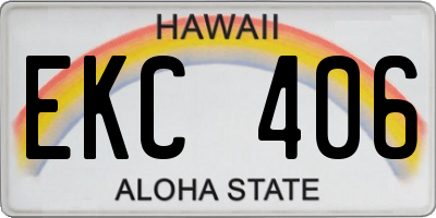 HI license plate EKC406