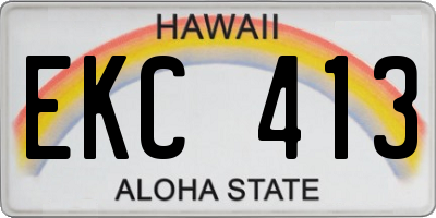 HI license plate EKC413