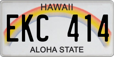 HI license plate EKC414