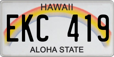 HI license plate EKC419