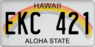 HI license plate EKC421