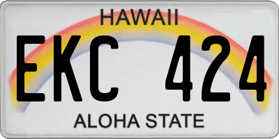 HI license plate EKC424
