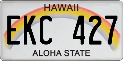 HI license plate EKC427