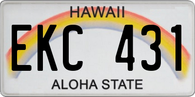 HI license plate EKC431