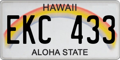 HI license plate EKC433