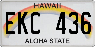 HI license plate EKC436