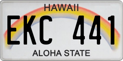 HI license plate EKC441