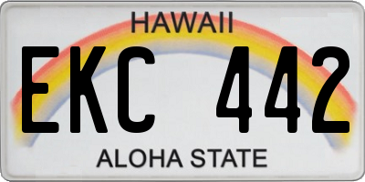 HI license plate EKC442