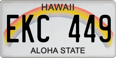 HI license plate EKC449