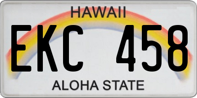 HI license plate EKC458