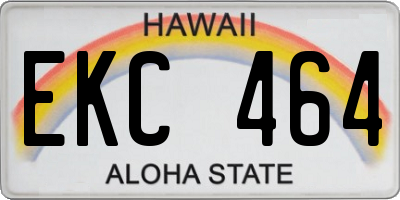 HI license plate EKC464