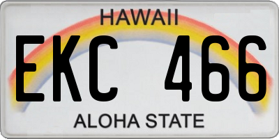 HI license plate EKC466