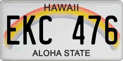 HI license plate EKC476